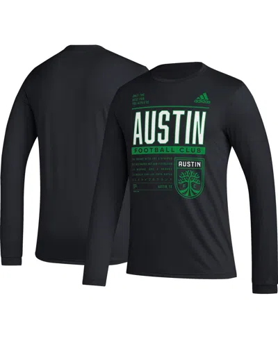 Adidas Originals Men's Black Austin Fc Club Dna Long Sleeve Aeroready T-shirt