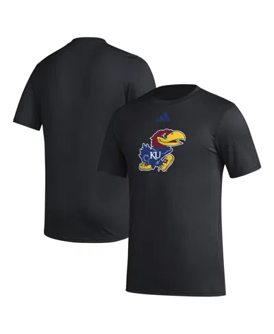 Adidas Originals Men's Black Kansas Jayhawks Primary Locker Logo Pre-game Aeroready T-shirt