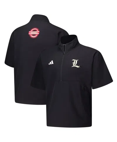 Adidas Originals Men's Black Louisville Cardinals 2024 Half-zip Short Sleeve Training Jacket