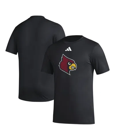 Adidas Originals Men's Black Louisville Cardinals Primary Locker Logo Pre-game Aeroready T-shirt