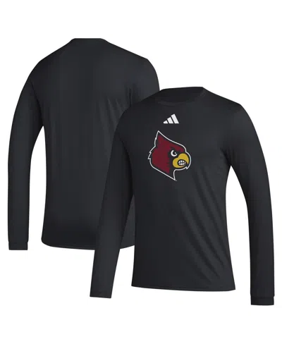 Adidas Originals Men's Black Louisville Cardinals Primary Locker Logo Pre-game Long Sleeve T-shirt