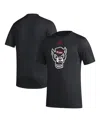 Adidas Originals Men's Black Nc State Wolfpack Primary Locker Logo Pre-game Aeroready T-shirt In Black