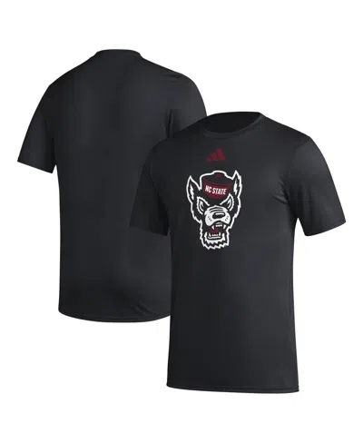 Adidas Originals Men's Black Nc State Wolfpack Primary Locker Logo Pre-game Aeroready T-shirt