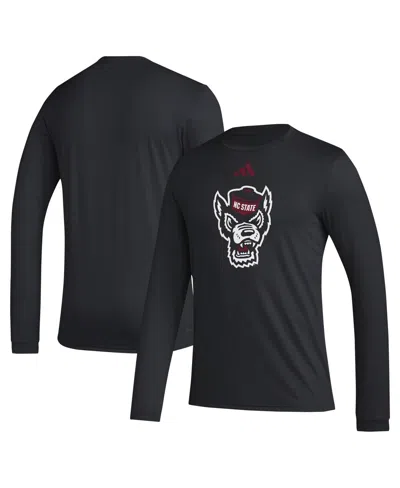 Adidas Originals Men's Black Nc State Wolfpack Primary Locker Logo Pre-game Long Sleeve T-shirt