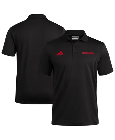 Adidas Originals Men's Black Nebraska Huskers Ultimate 365 Ottoman Polo Shirt