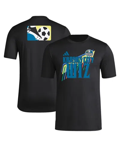 Adidas Originals Men's Black Sporting Kansas City 2024 Mls Jersey Hook Pre-match T-shirt