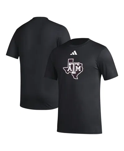 Adidas Originals Men's Black Texas A M Aggies Primary Locker Logo Pre-game Aeroready T-shirt