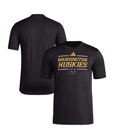 Adidas Originals Men's Black Washington Huskies Strategy Pre-game T-shirt