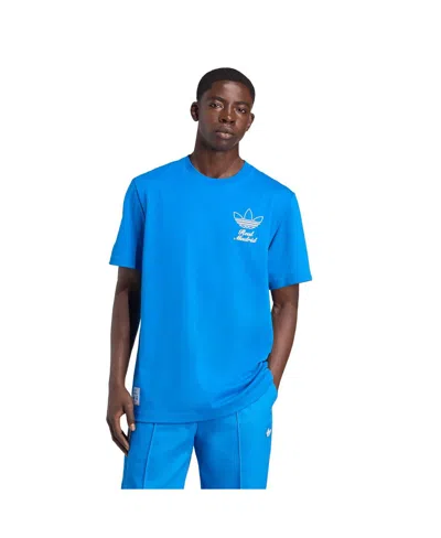 Adidas Originals Men's Blue Real Madrid Terrace Icons Collection Graphic T-shirt