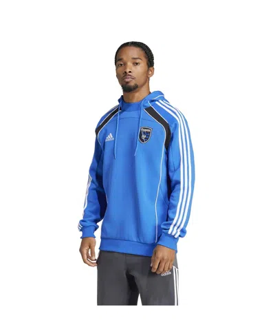 Adidas Originals Men's Blue San Jose Earthquakes 2025 Travel Pullover Hoodie In Blue