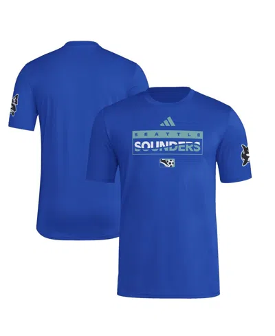 Adidas Originals Men's Blue Seattle Sounders Fc 2025 Archive Collection Jersey Hook T-shirt