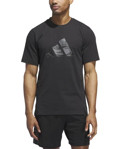 Adidas Originals Men's Camo Logo Crewneck T-shirt In Black
