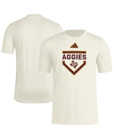 Adidas Originals Men's Cream Texas A&m Aggies Home Plate Pre-game T-shirt