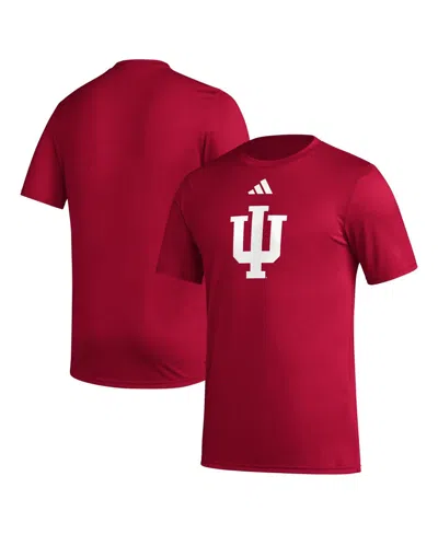 Adidas Originals Men's Crimson Indiana Hoosiers Primary Locker Logo Pre-game Aeroready T-shirt