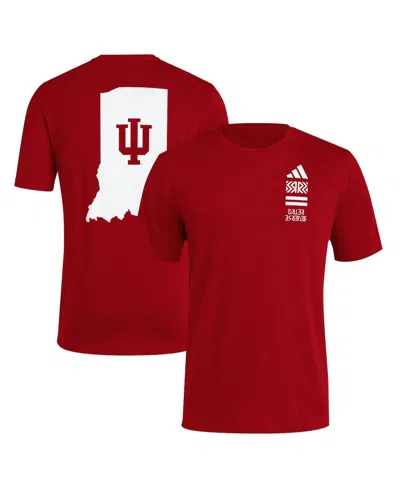 Adidas Originals Men's Crimson Indiana Hoosiers Reverse Retro Baseball 2 Hit T-shirt