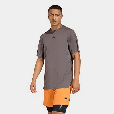 Adidas Originals Men's D4t Power 3-stripes T-shirt In Brown