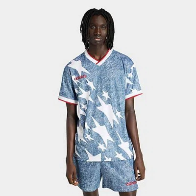 Adidas Originals Mens Usa Adidas Us Denim Graphic Jersey In White