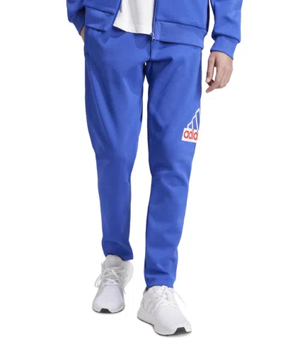 Adidas Originals Men's Drawstring Logo Graphic Jogger Pants In Semi Lucid Blue