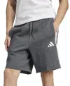 Adidas Originals Adidas Essential 3-stripes Fleece Shorts In Mgh,blk