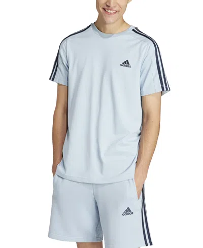 Adidas Originals Men's Essentials 3-stripes Regular-fit Logo Graphic T-shirt In Charcoal,semi Spark
