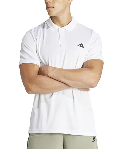 Adidas Originals Men's Essentials Aeroready Training Polo Shirt In White