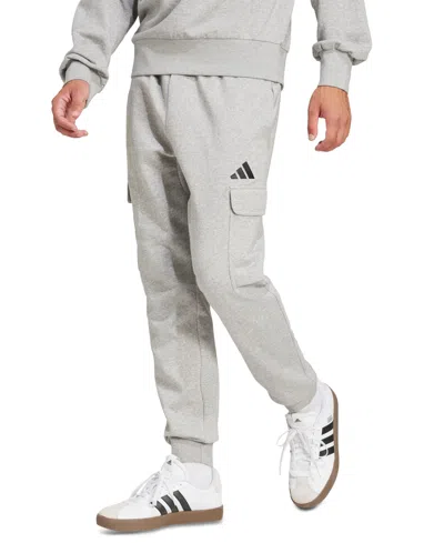 Adidas Originals Men's Essentials Fleece Cargo Pants In Gray
