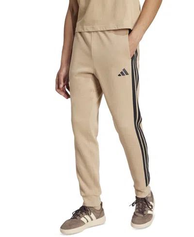 Adidas Originals Adidas Essential 3-stripes Fleece Joggers In Neutral
