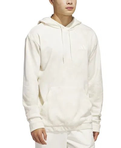 Adidas Originals Men's Essentials Regular-fit Hoodie In Owhite,alu