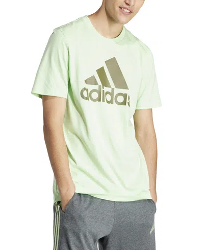 Adidas Originals Men's Essentials Short Sleeve Logo Graphic T-shirt In Semi Green Spark