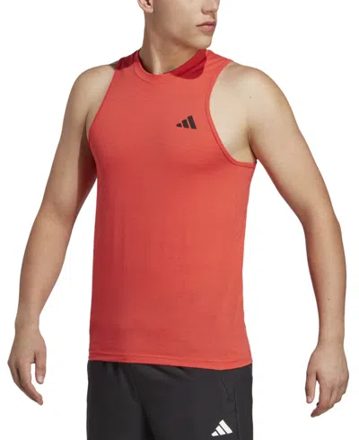 Adidas Originals Men's Essentials Slim-fit Feelready Training Tank In Brite Red