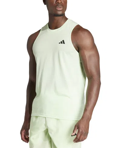 Adidas Originals Men's Essentials Slim-fit Feelready Training Tank In Semi Green Spark