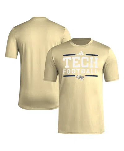Adidas Originals Men's Gold Georgia Tech Yellow Jackets Locker Football Pre-game Aeroready T-shirt