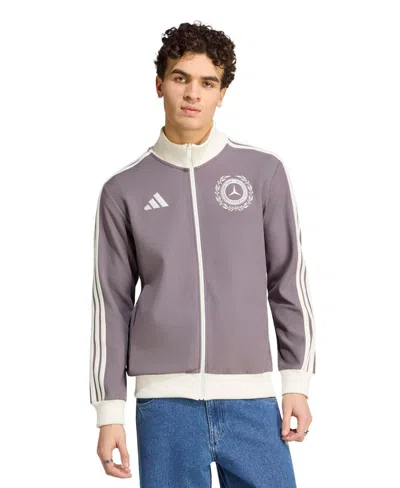 Adidas Originals Men's Gray Mercedes-amg Petronas F1 Team Silver Arrows Icon Full-zip Track Sweatshirt In Green