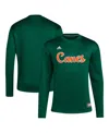 Adidas Originals Men's Miami Hurricanes Reverse Retro Baseball Script Pullover Sweatshirt In Green