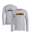 Adidas Originals Men's Heather Gray Lafc Local Pop Aeroready Long Sleeve T-shirt In Gray