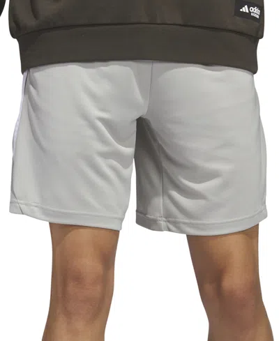 Adidas Originals Men's Legends 3-stripes 11" Basketball Shorts In Metal Grey,white