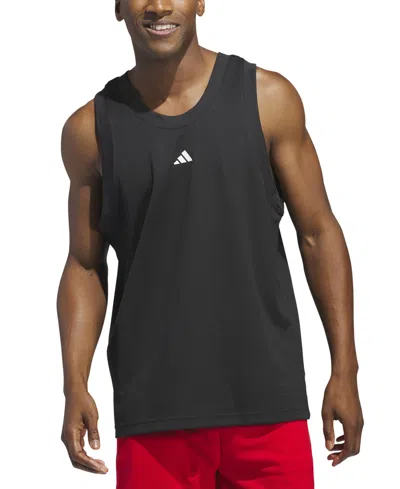 Adidas Originals Men's Legends Sleeveless 3-stripes Logo Basketball Tank In Black