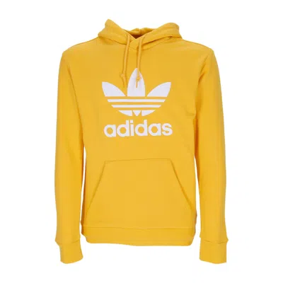 Adidas Originals Men's Lightweight Hooded Sweatshirt Trefoil Hoody Active Gold/white In Multi