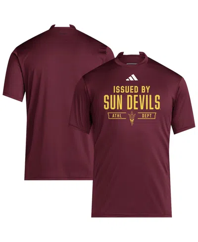 Adidas Originals Men's Maroon Arizona State Sun Devils 2025 Training Performance Team T-shirt In Burgundy
