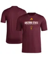 Adidas Originals Men's Maroon Arizona State Sun Devils Locker On-court In The Fade Pregame Aeroready T-shirt In Maroon