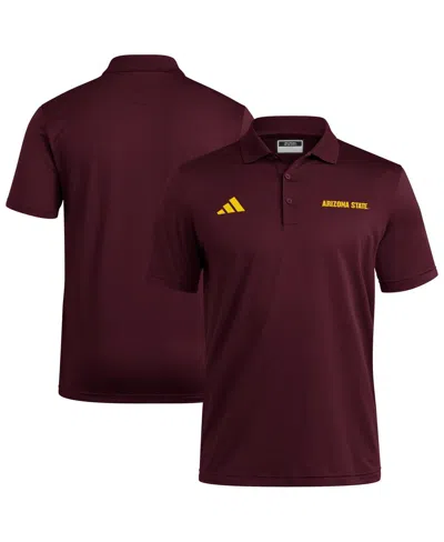 Adidas Originals Men's Maroon Arizona State Sun Devils Ultimate 365 Ottoman Polo Shirt In Burgundy