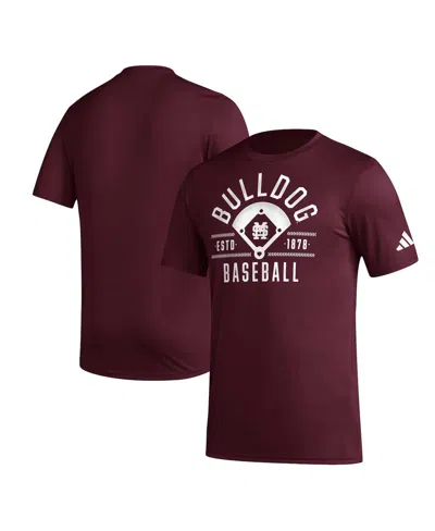 Adidas Originals Men's Maroon Mississippi State Bulldogs Exit Velocity Baseball Pregame Aeroready T-shirt