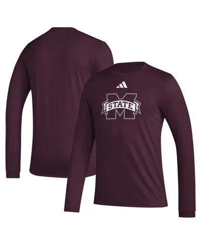 Adidas Originals Men's Maroon Mississippi State Bulldogs Primary Locker Logo Pre-game Long Sleeve T-shirt