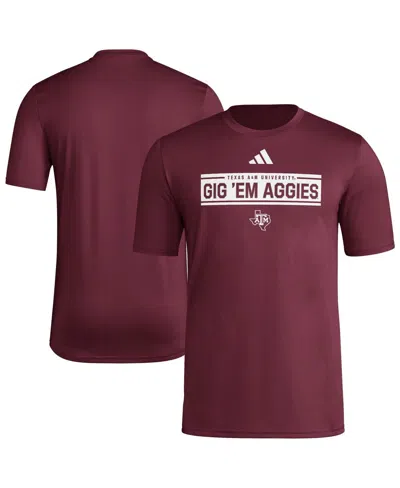 Adidas Originals Men's Maroon Texas A&m Aggies Locker Slogan Pre-game T-shirt In Burgundy