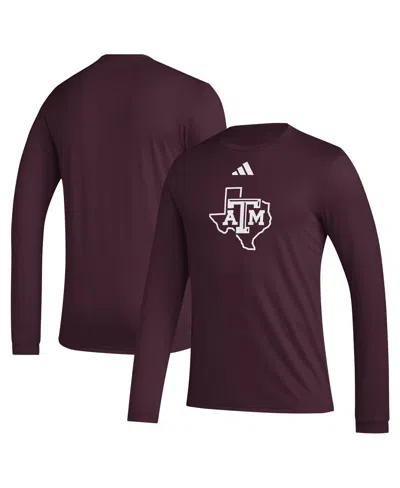 Adidas Originals Men's Maroon Texas A&m Aggies Primary Locker Logo Pre-game Long Sleeve T-shirt