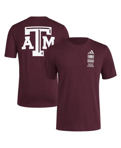 Adidas Originals Men's Maroon Texas A&m Aggies Reverse Retro Baseball 2 Hit T-shirt