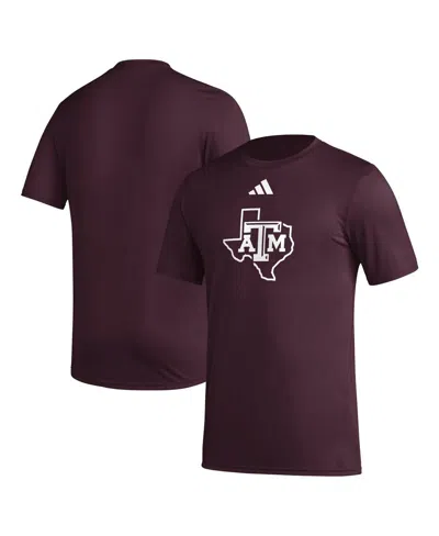 Adidas Originals Men's Maroon Texas A M Aggies Primary Locker Logo Pre-game Aeroready T-shirt