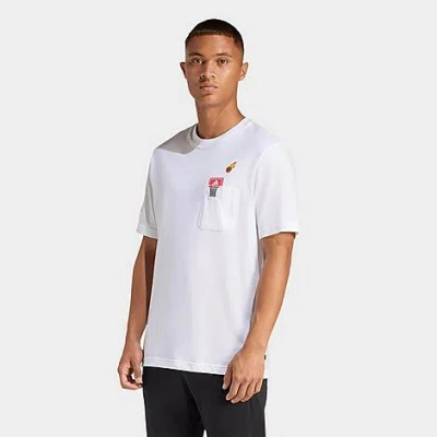 Adidas Originals Mens Adidas Mini Embroidery Graphic T-shirt In White