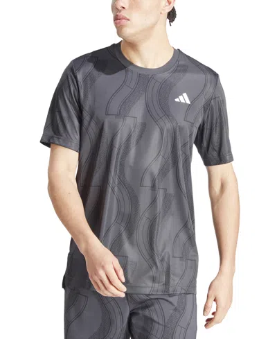 Adidas Originals Men's Moisture-wicking Club Tennis Graphic T-shirt In Carbon,black