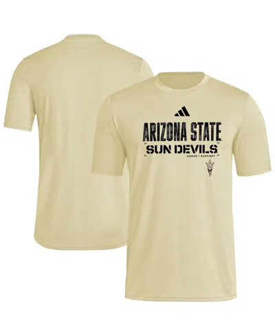 Adidas Originals Men's Natural Arizona State Sun Devils 2025 Military Appreciation Pre-game Aeroready T-shirt In Multi